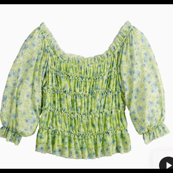 Juniors' SO blouse Mesh Gathered Ruffled Top
MEDIUM, Lemon Blue- NEW-cropped - Picture 3 of 15
